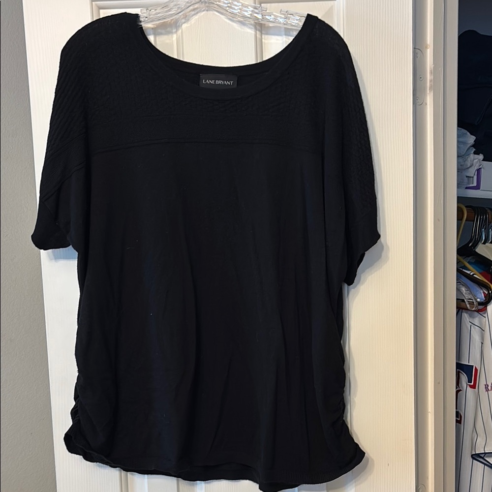 Lane Bryant Black Relaxed Short Sleeve Tee